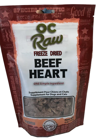 4oz OC Raw Freeze-Dried BEEF HEARTS - Health/First Aid